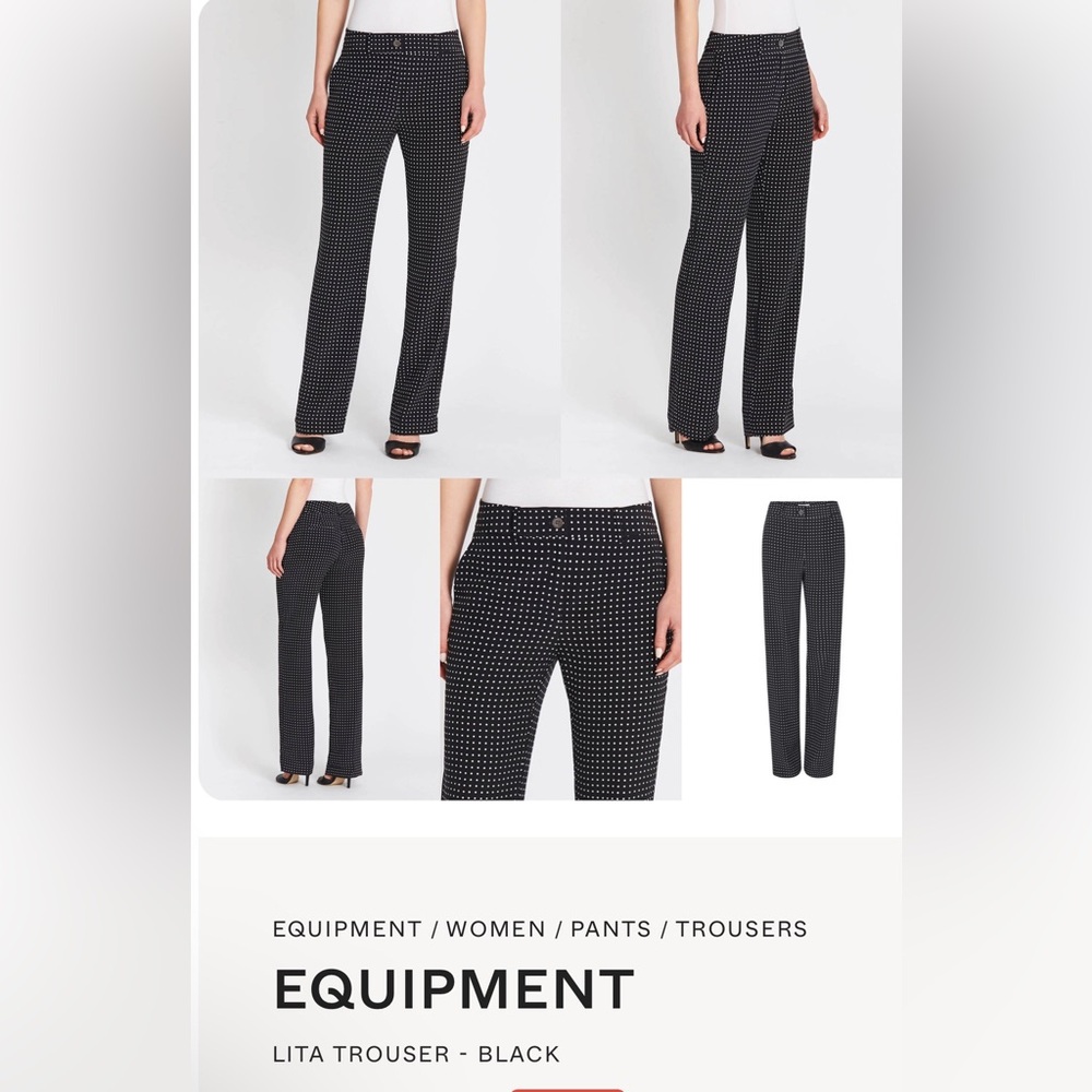 Equipment Black and White Polka Dot Trousers